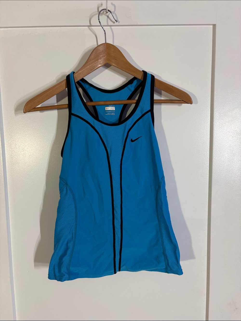Nike Blue Racerback Athletic Tank with Black Trim
